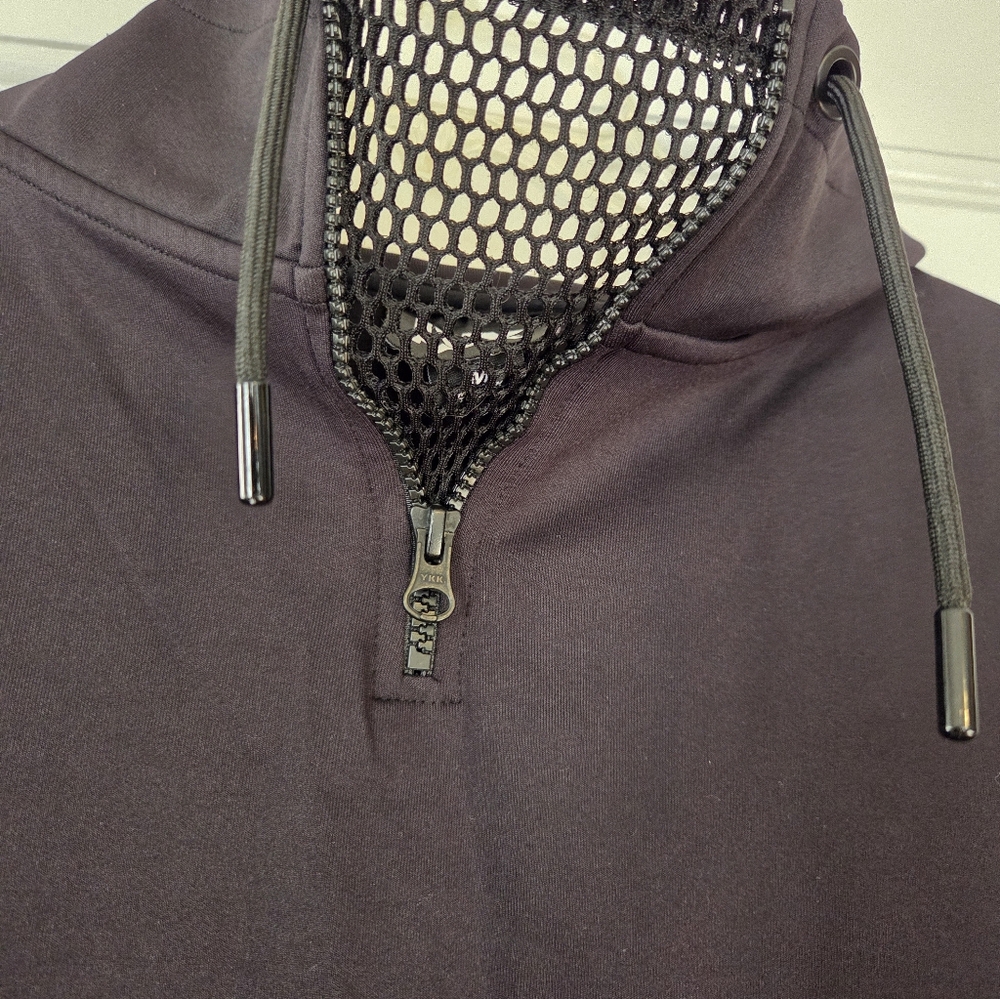 Ivy Park Black Mesh Panel Women's Hoodie - Picture 3 of 10